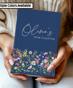 New Chapter Journal with Wildflowers-Personalized Gratitude Journal, Custom Notebook For Women, New School, Graduation Gift, Congratulations